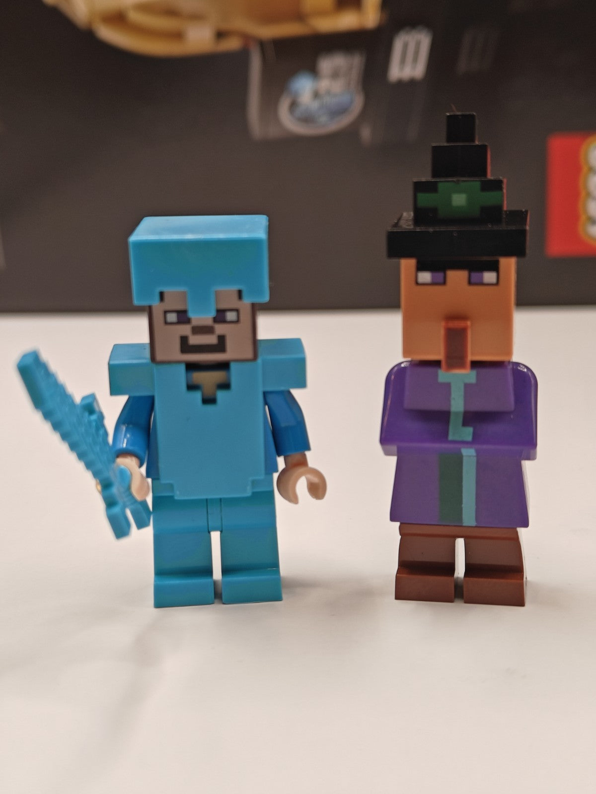 NEW Minecraft Witch & Steve with Diamond Armor Lego Minifigures