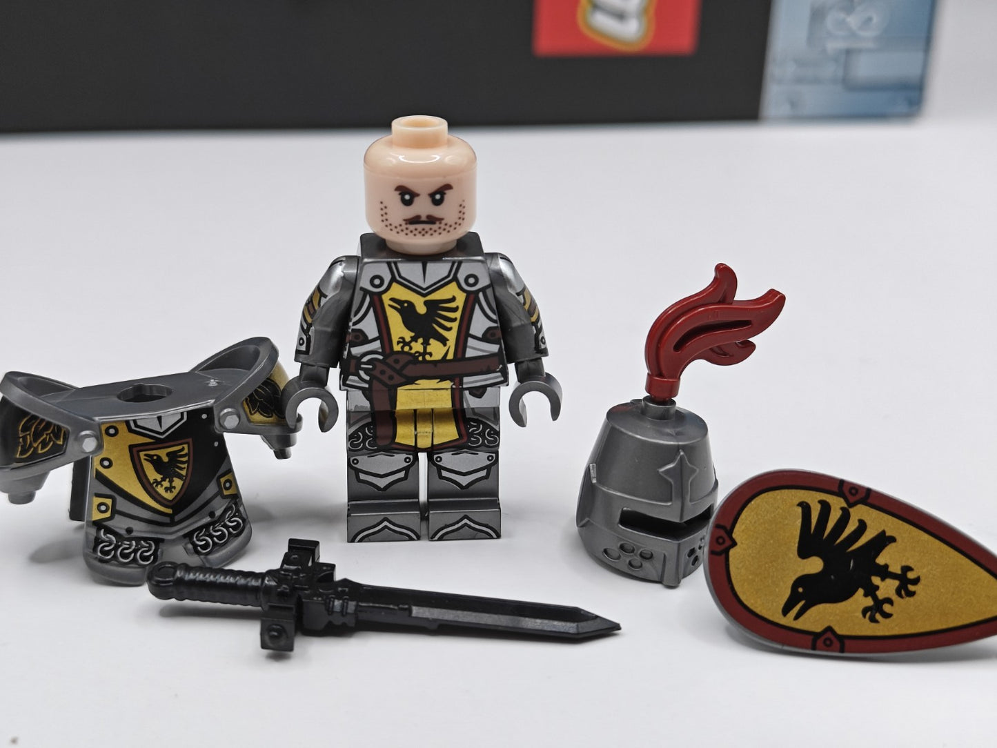 NEW Castle Armored Raven Knight Custom Lego Minifigure Medieval Tournament