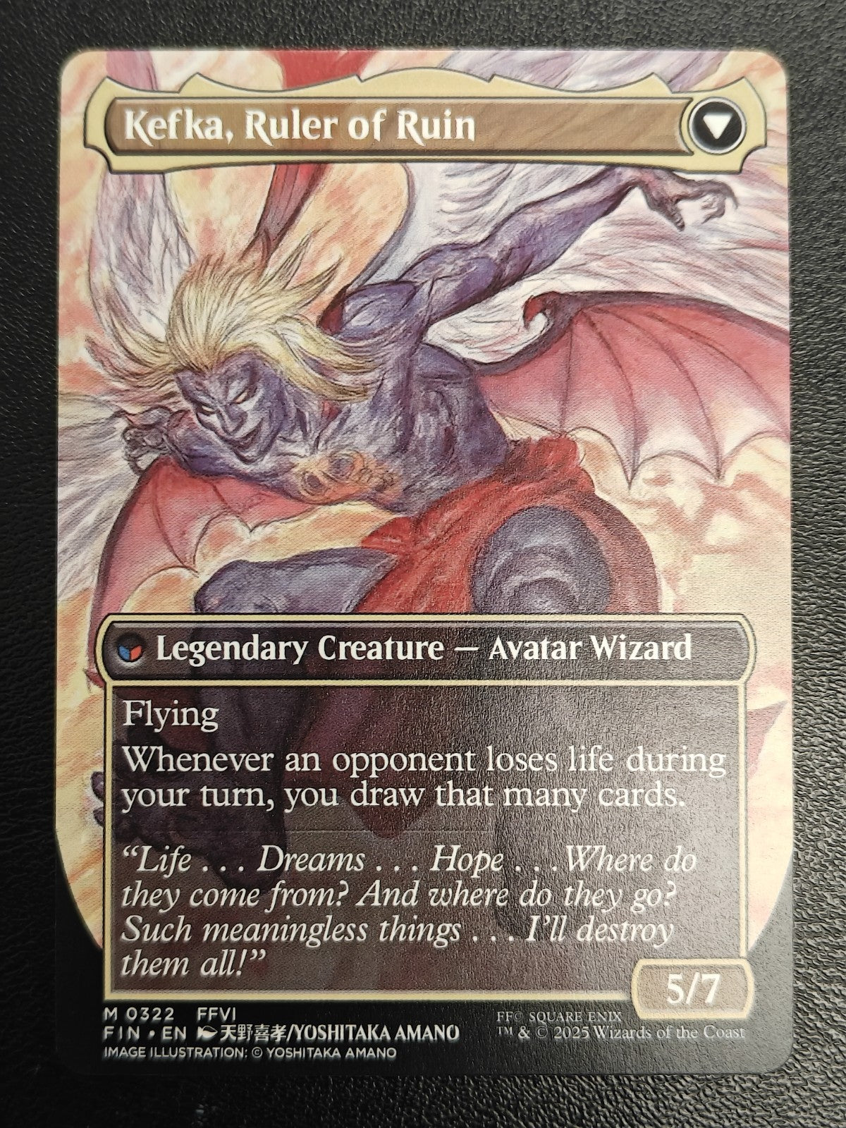 x1 Kefka, Court Mage // Kefka, Ruler of Ruin FIN MTG 322 BORDERLESS MYTHIC 1x