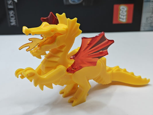 NEW Classic Medieval Castle Yellow Dragon Custom Lego Minifigure Fire Breathing