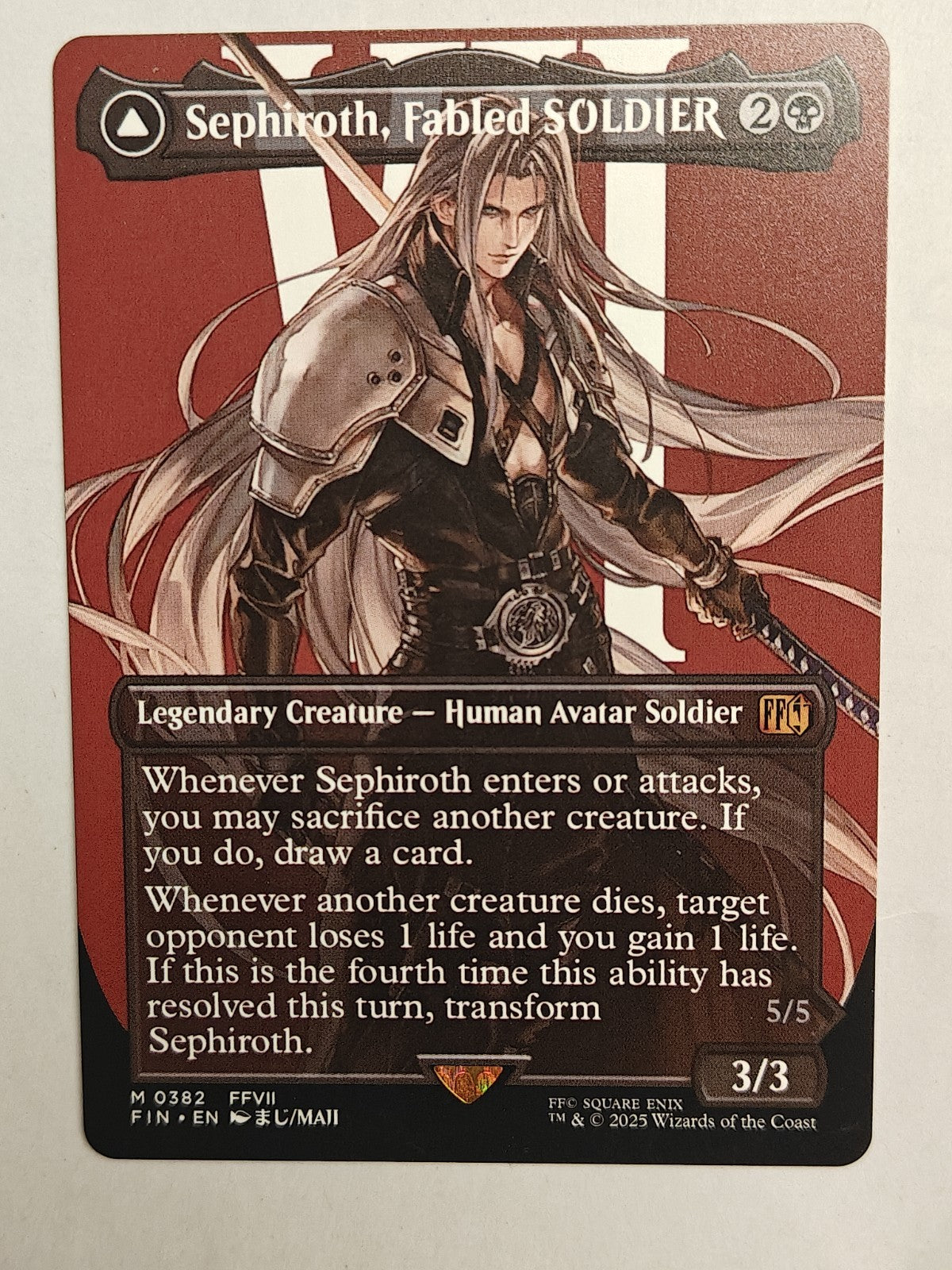 MTG (Borderless) Sephiroth, Fabled Soldier NON FOIL 0382