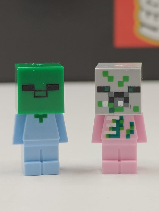 NEW LEGO Minecraft Baby Zombie & Baby Zombie Piglin Minifigure