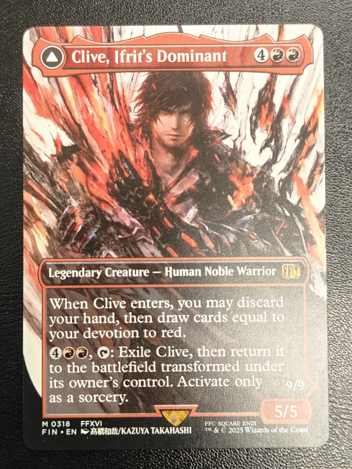 Clive, Ifrit's Dominant   Warden of Inferno FIN MTG 318 BORDERLESS NM